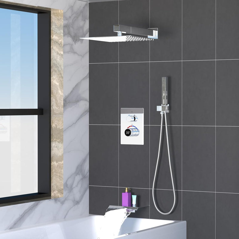 Shower Faucet Set with Hydro Power Temperature Display