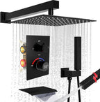 Shower Faucet Set with Hydro Power Temperature Display