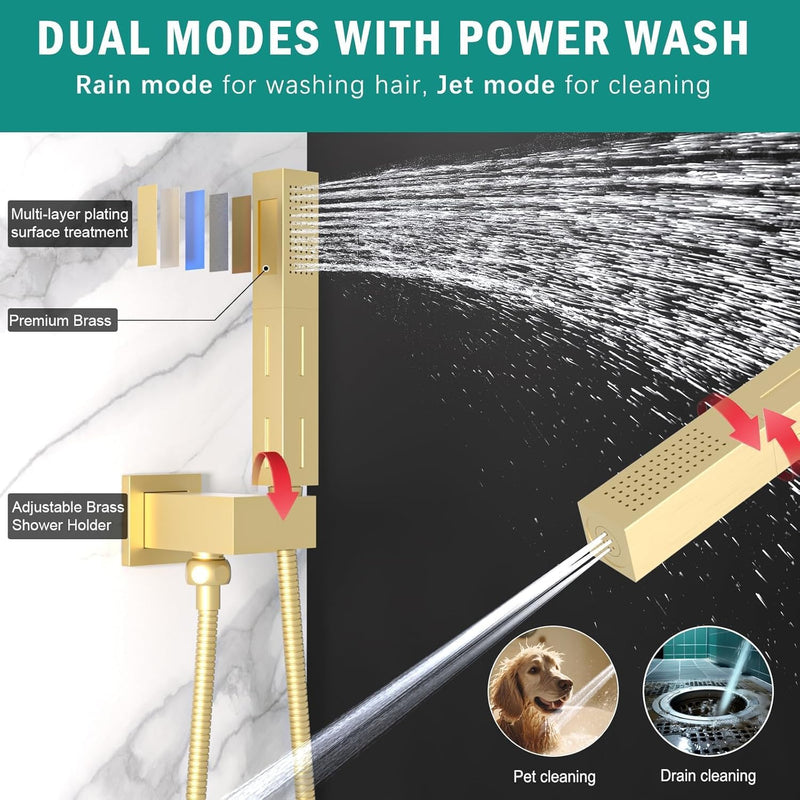 Shower Faucet Set with Hydro Power Temperature Display