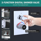 Shower Faucet Set with Hydro Power Temperature Display