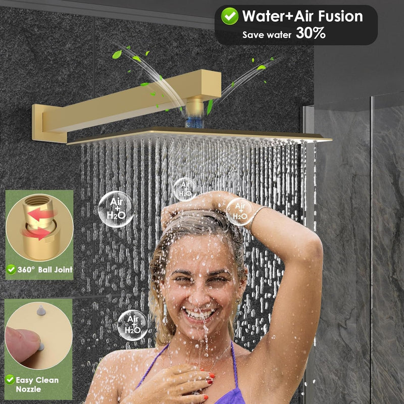 Shower Faucet Set with Hydro Power Temperature Display