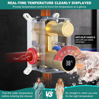 Shower Faucet Set with Hydro Power Temperature Display