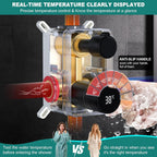 Shower Faucet Set with Hydro Power Temperature Display