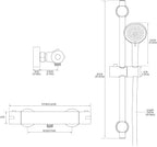 Shower Mixer with 70CM Adjustable Riser Rail Kit