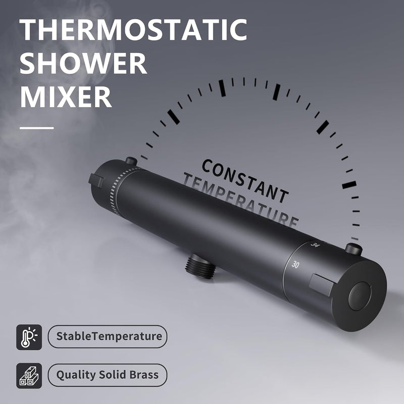 Shower Mixer with 70CM Adjustable Riser Rail Kit