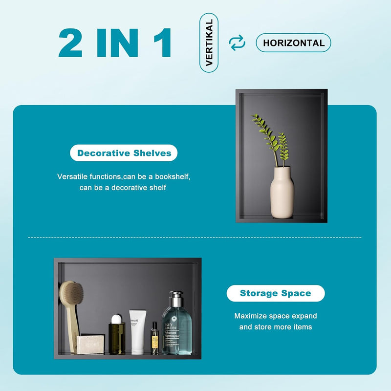Shower Niche Stainless Steel Wall Insert Recessed
