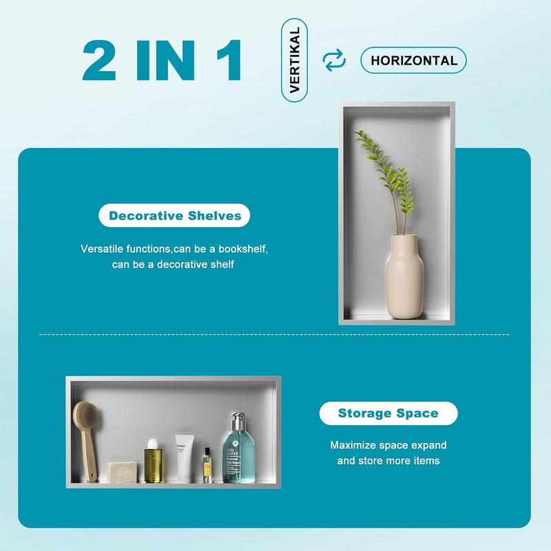 Shower Niche Stainless Steel Wall Insert Recessed