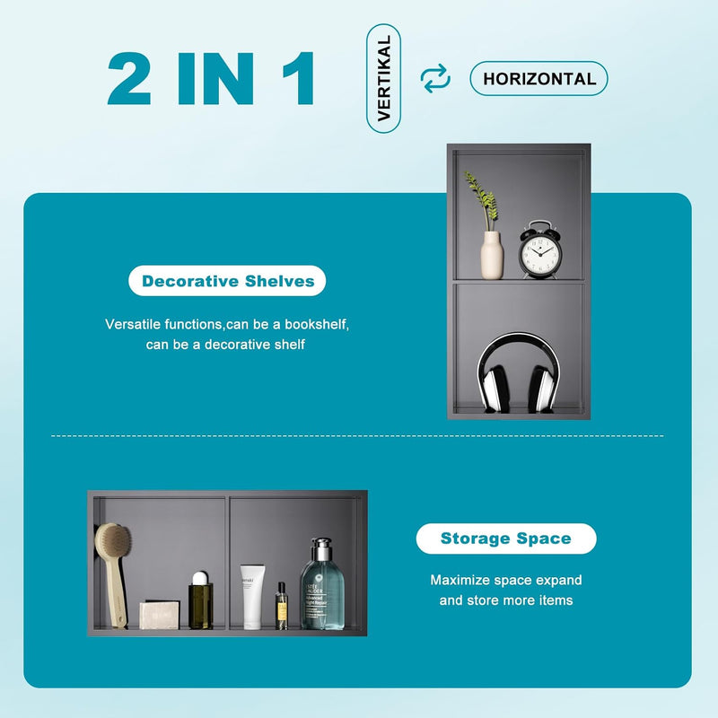 Shower Niche Stainless Steel Wall Insert Recessed