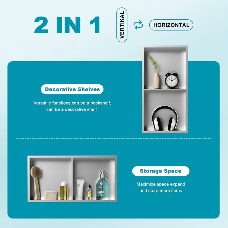 Shower Niche Stainless Steel Wall Insert Recessed