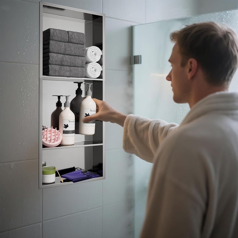 Shower Niche Stainless Steel Wall Insert Recessed