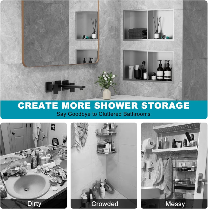 Shower Niche Stainless Steel Wall Insert Recessed