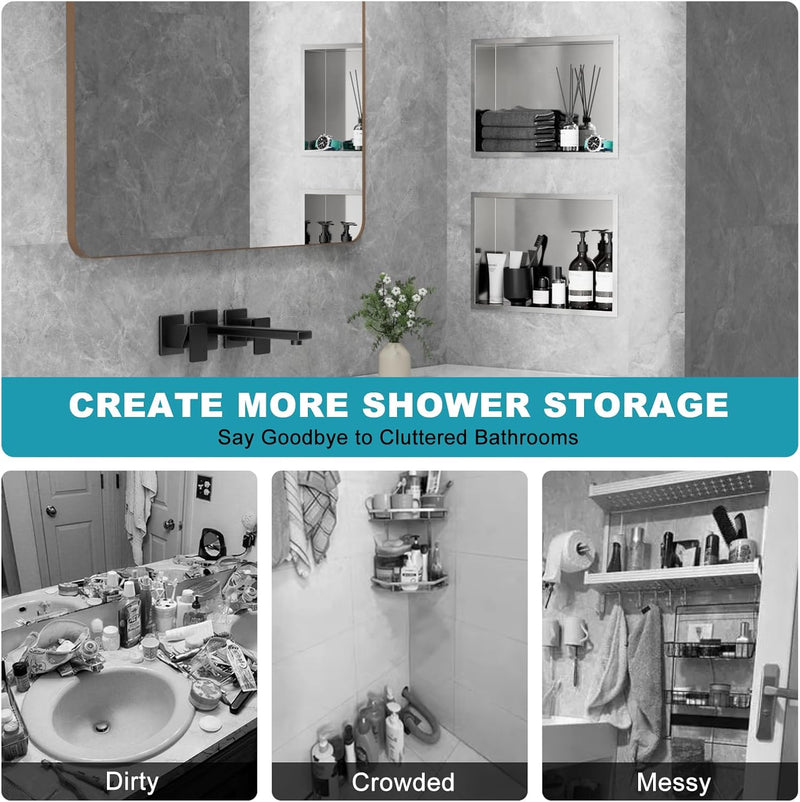 Shower Niche Stainless Steel Wall Insert Recessed
