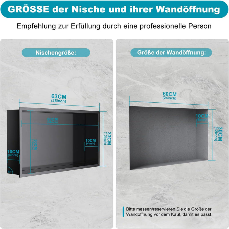 Shower Niche Stainless Steel Wall Insert Recessed