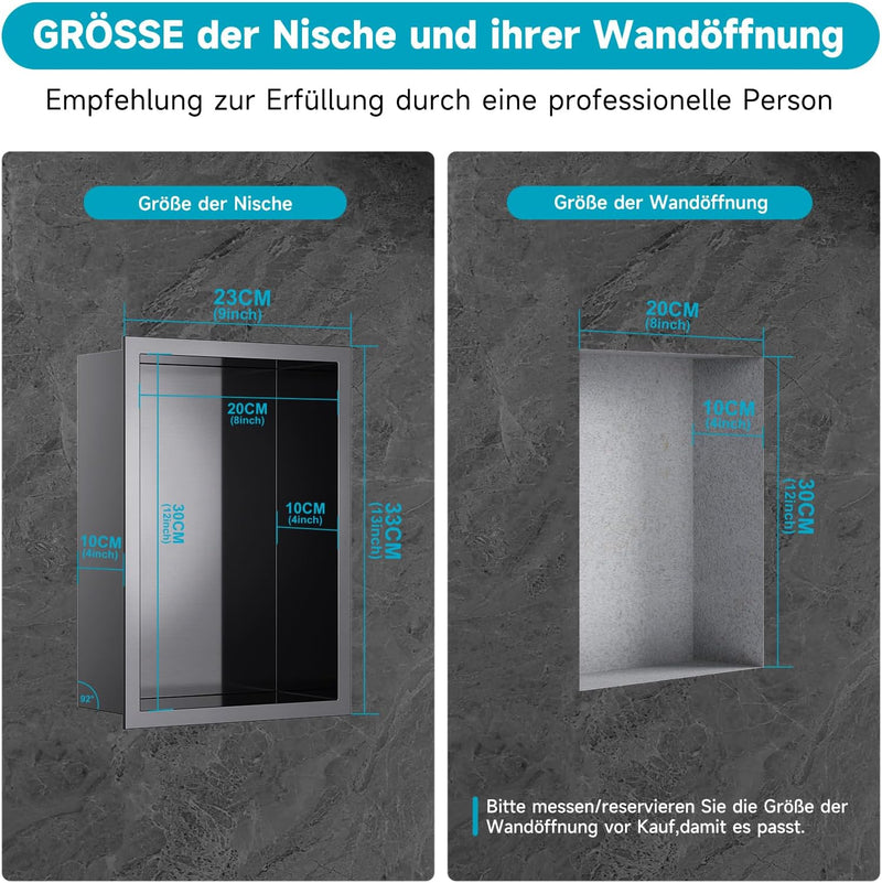 Shower Niche Stainless Steel Wall Insert Recessed