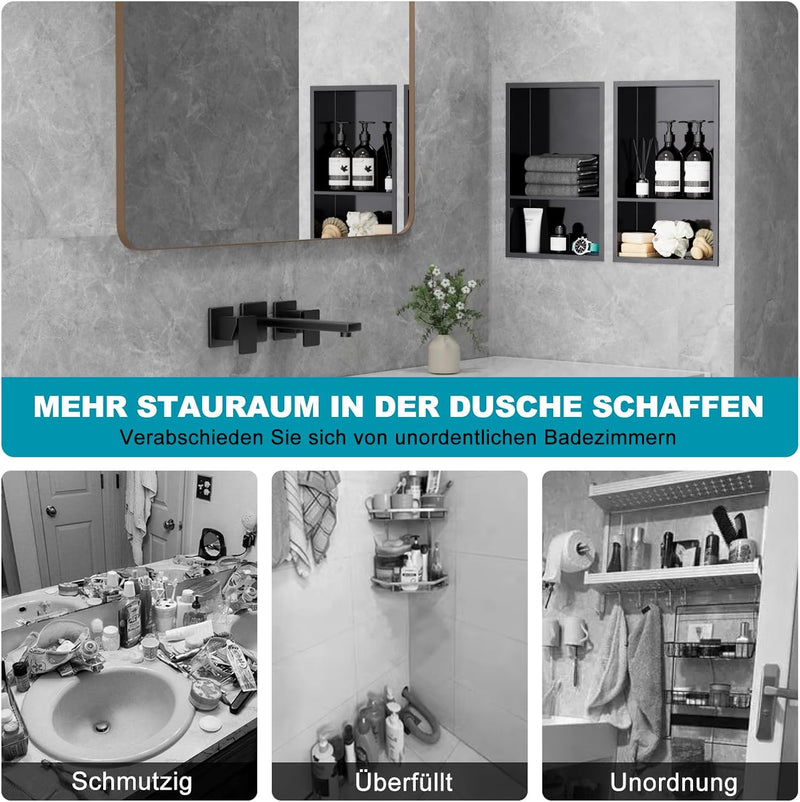 Shower Niche Stainless Steel Wall Insert Recessed
