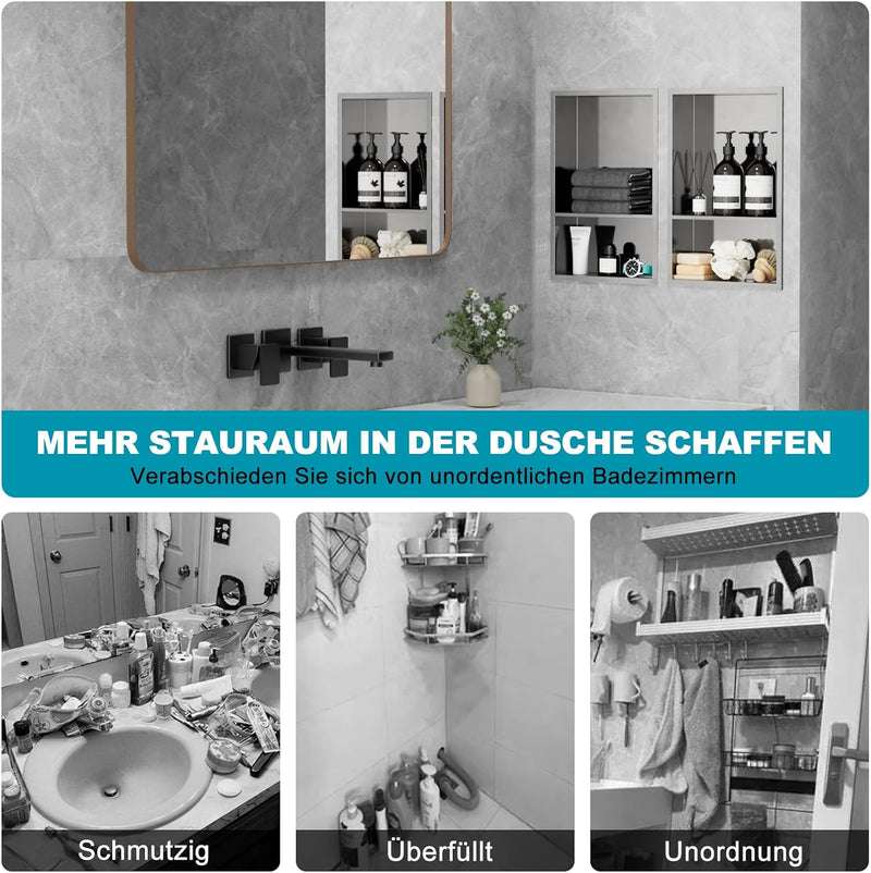 Shower Niche Stainless Steel Wall Insert Recessed