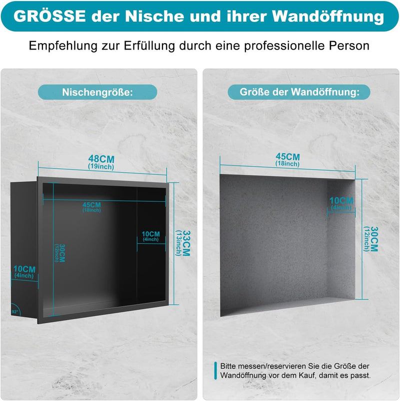 Shower Niche Stainless Steel Wall Insert Recessed