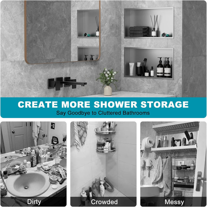Shower Niche Stainless Steel Wall Insert Recessed