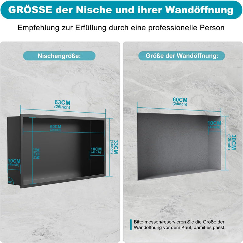 Shower Niche Stainless Steel Wall Insert Recessed