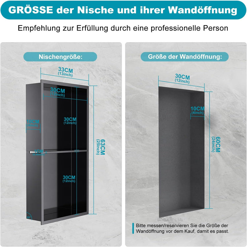 Shower Niche Stainless Steel Wall Insert Recessed