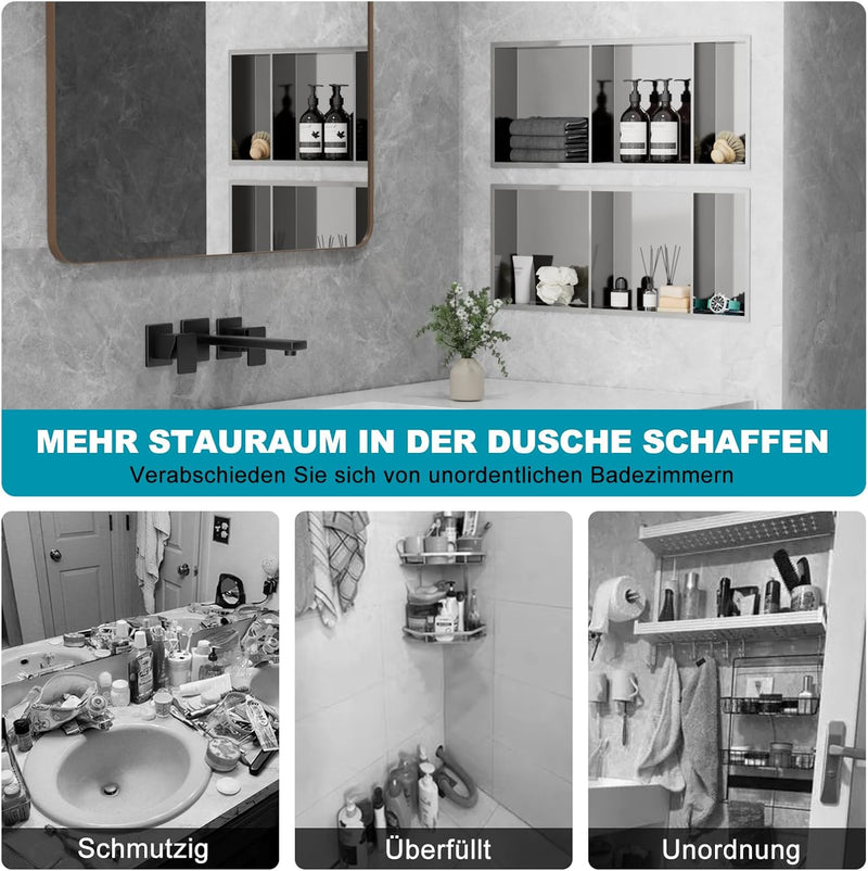 Shower Niche Stainless Steel Wall Insert Recessed