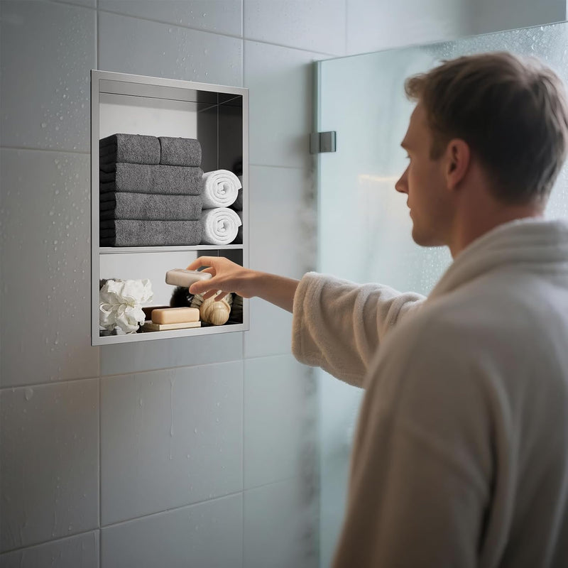 Shower Niche Stainless Steel Wall Insert Recessed