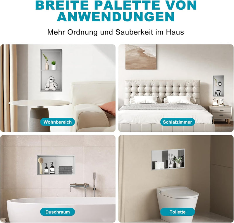 Shower Niche Stainless Steel Wall Insert Recessed
