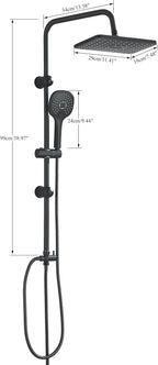 Shower Riser Kit with 29cmx19CM Rainfall Head 5