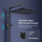 Shower Riser Rail Kit 10" Round Overhead Chrome