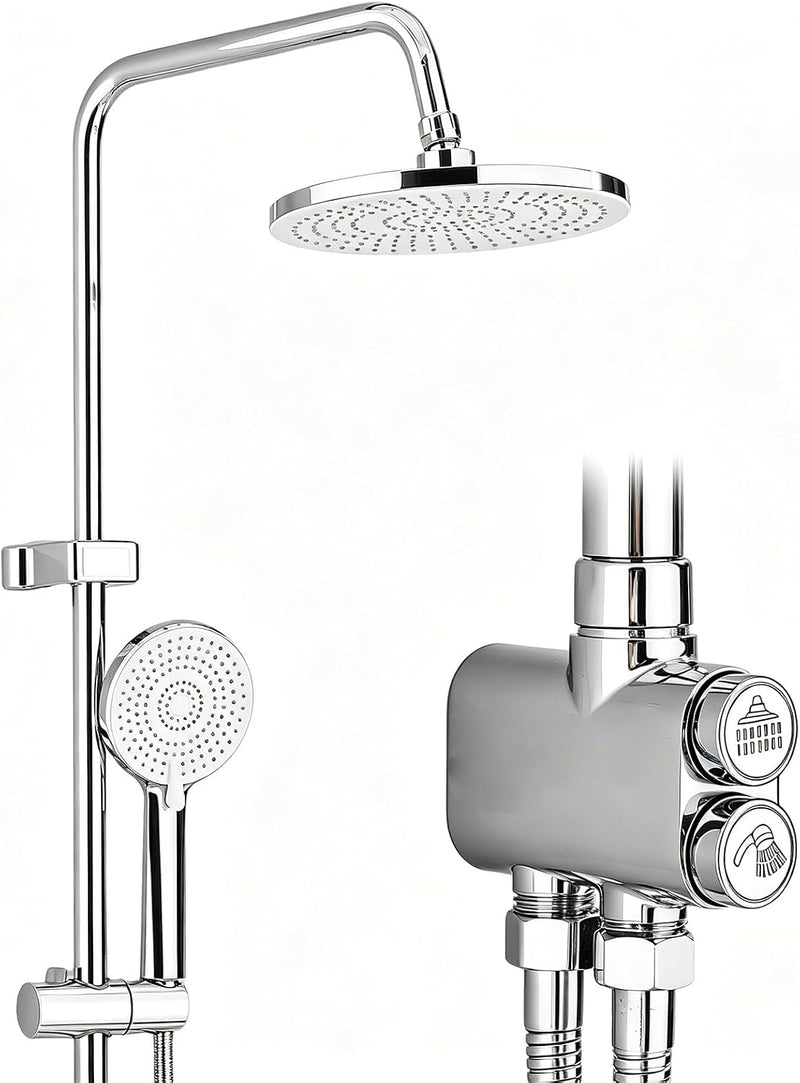 Shower Riser Rail Kit 10" Round Rainfall Head