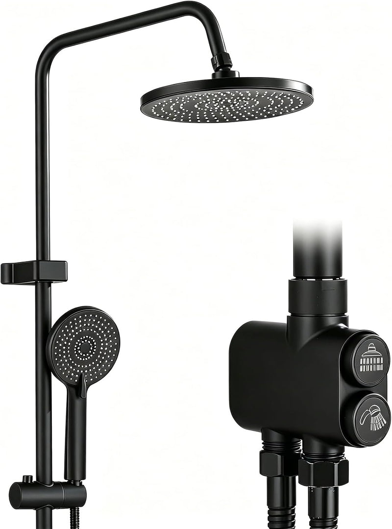 Shower Riser Rail Kit 10" Round Rainfall Head