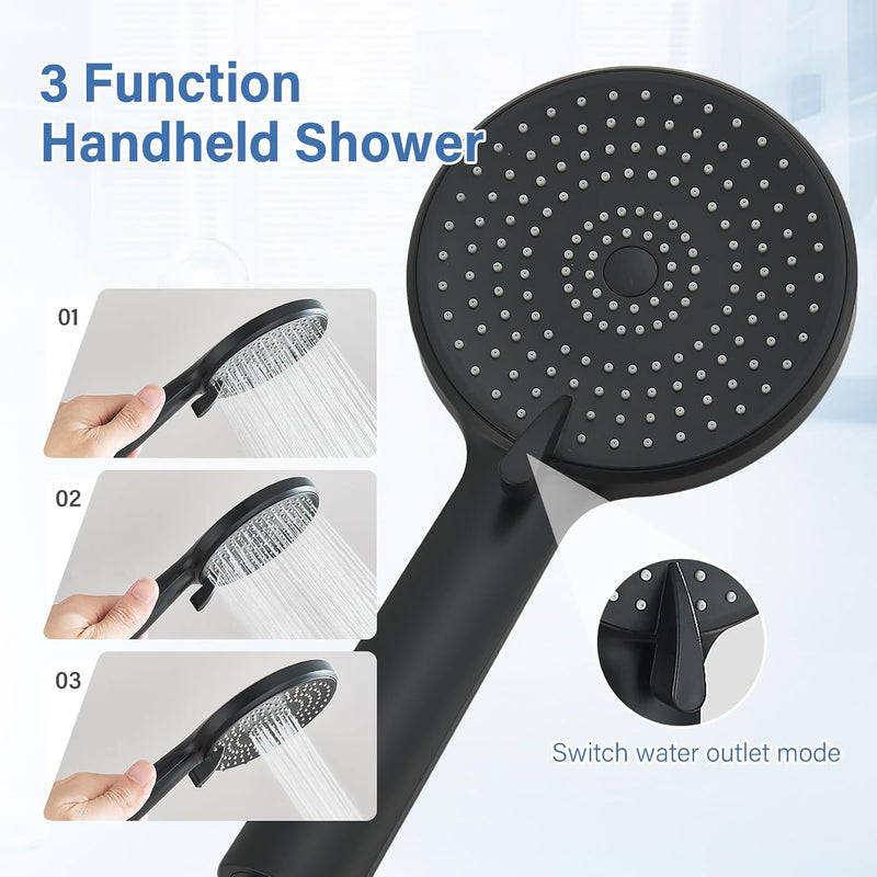 Shower Riser Rail Kit 10" Round Rainfall Head