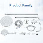 Shower Riser Rail Kit 10" Round Rainfall Head