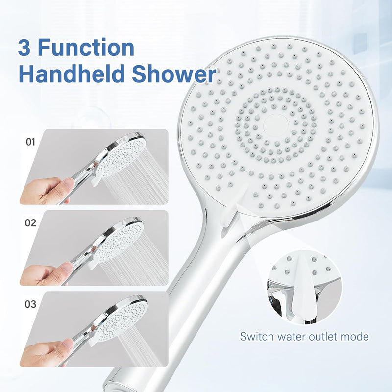 Shower Riser Rail Kit 10" Round Rainfall Head