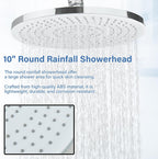 Shower Riser Rail Kit 10" Round Rainfall Head