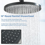 Shower Riser Rail Kit 10" Round Rainfall Head