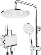 Shower Riser Rail Kit Chrome 10" Round Rainfall