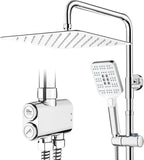 Shower Riser Rail Kit Chrome 10" Round Rainfall