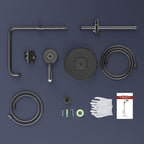 Shower Riser Rail Kit Chrome 10" Round Rainfall