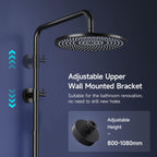 Shower Riser Rail Kit Chrome 10" Round Rainfall