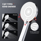Shower Riser Rail Kit Chrome 10" Round Rainfall