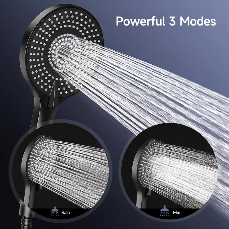 Shower Riser Rail Kit 10" Round Overhead Chrome