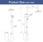 Shower Riser Rail Kit Rainfall for Bathroom Chrome
