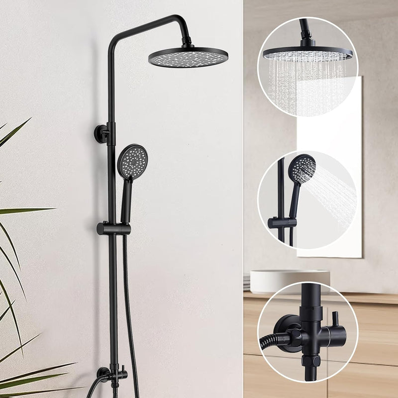 Shower Riser Rail Kit Rainfall for Bathroom Chrome