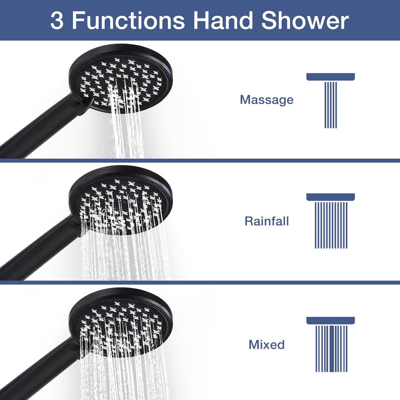 Shower Riser Rail Kit Rainfall for Bathroom Chrome
