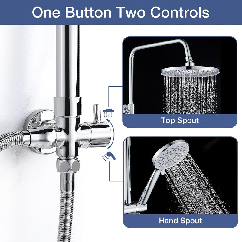 Shower Riser Rail Kit Rainfall for Bathroom Chrome