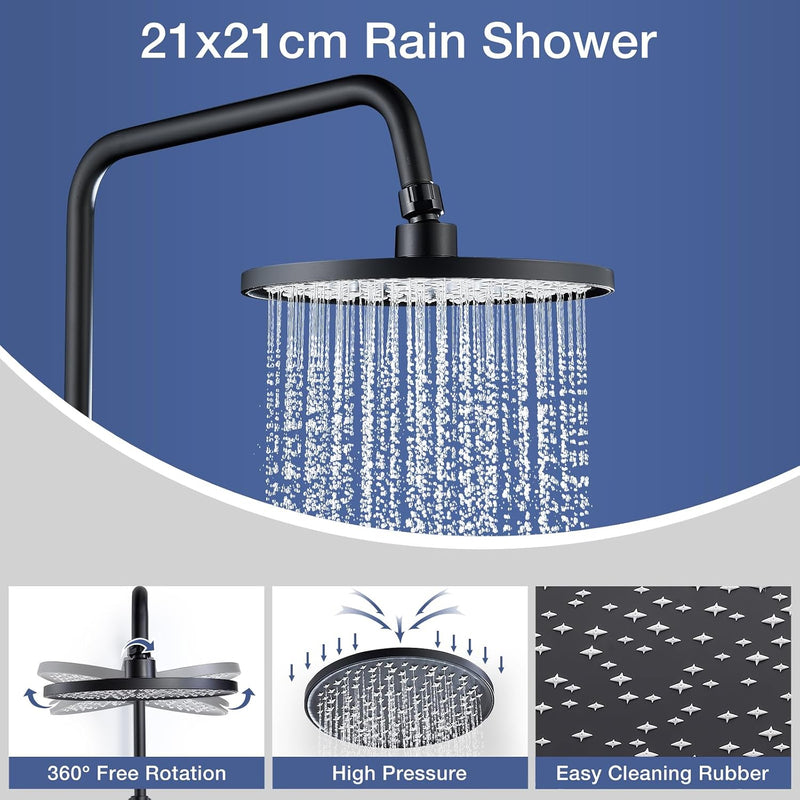 Shower Riser Rail Kit Rainfall for Bathroom Chrome