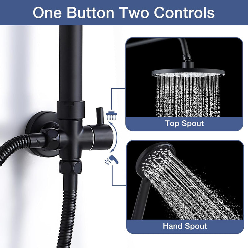 Shower Riser Rail Kit Rainfall for Bathroom Chrome