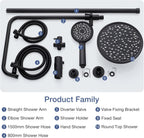 Shower Riser Rail Kit Rainfall for Bathroom Chrome
