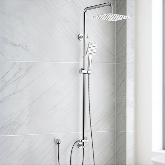 Shower Riser Rail Kit Square Overhead